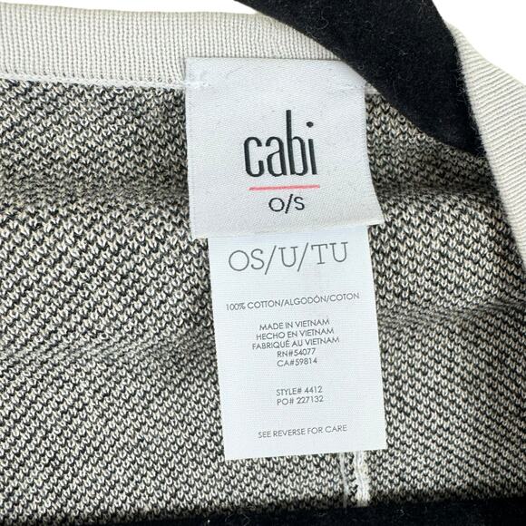 CAbi 100% Cotton Serpent Wrap Snakeskin Print Black White One Size - Picture 4 of 5